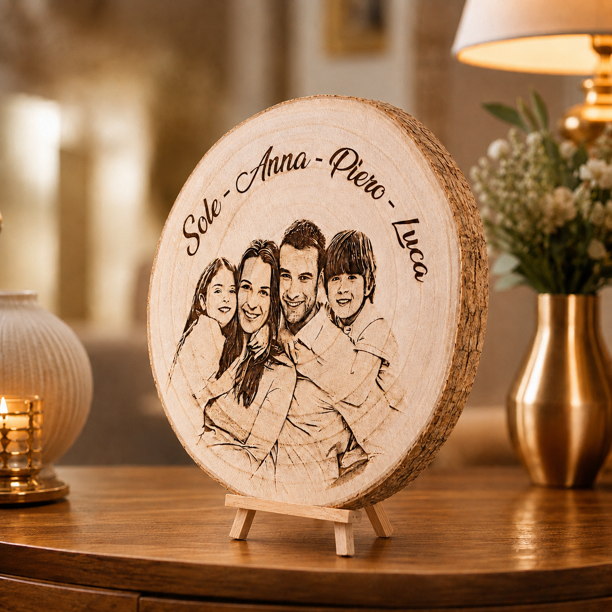 Il Disco dei Ricordi™ – Disco in Legno Personalizzabile con Foto e Testo