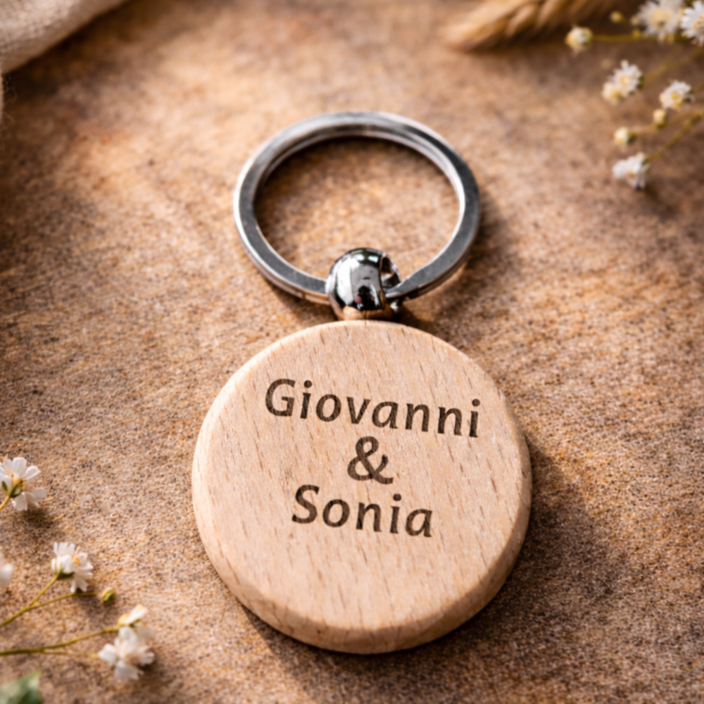 Portachiavi Personalizzato con Foto o Dedica Incisa