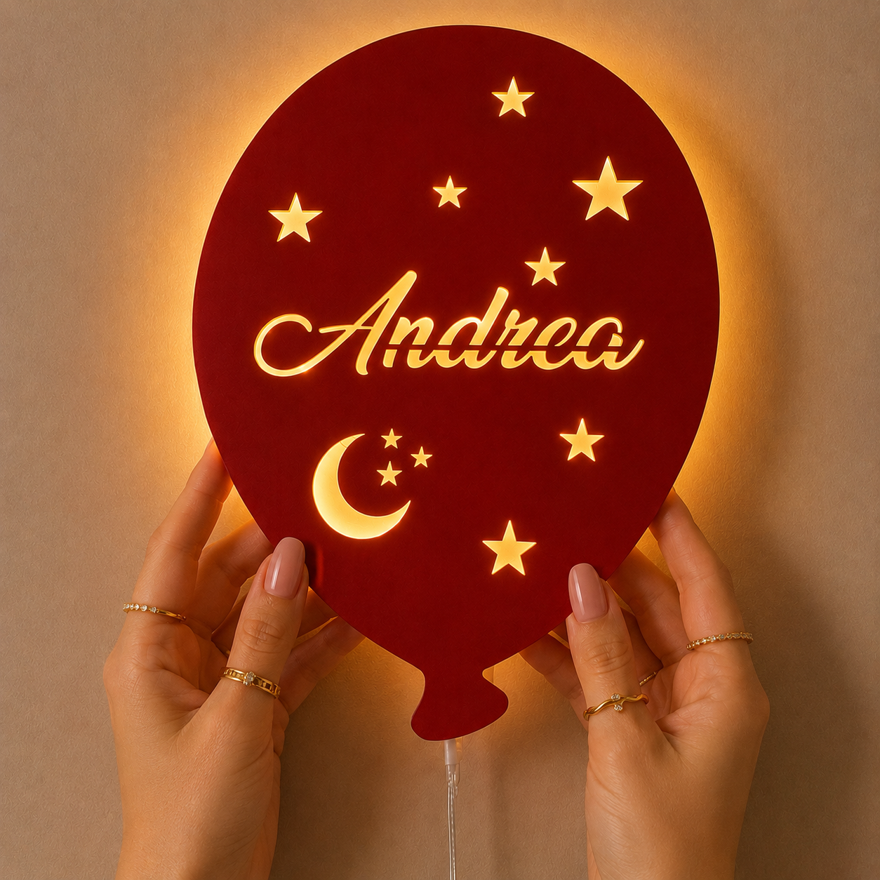Lampada LED Palloncino da parete con Nome Personalizzato