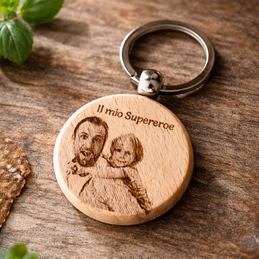 Portachiavi Personalizzato con Foto o Dedica Incisa