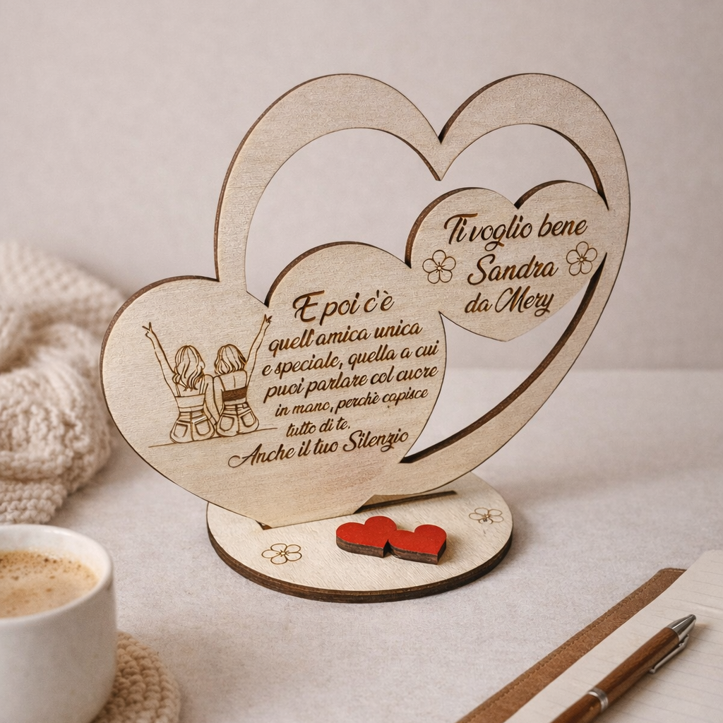 CUORE IN LEGNO ''AMICIZIA SPECIALE''