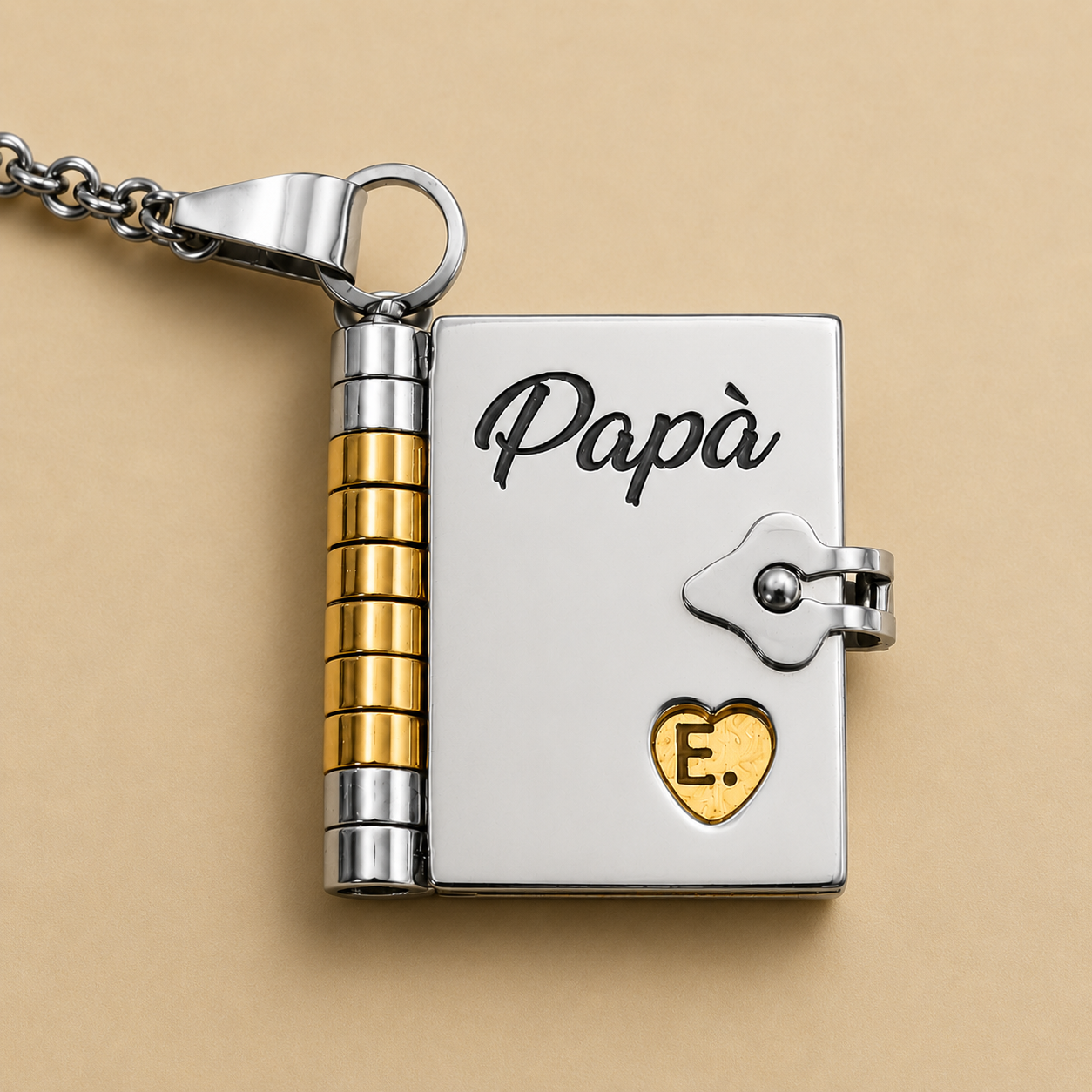 Collana/Portachiavi Libro ✦ Dedica per Papà