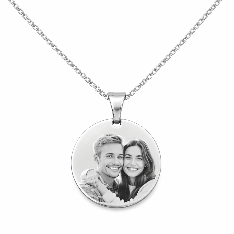 Collana Rotonda Con Foto Incisa
