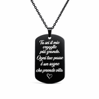 Collana Personalizzata in Acciaio Nero – Incisione con Foto o Testo