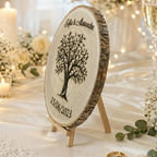 Il Disco dei Ricordi™ – segnaposto/segnatavolo sposi in legno naturale Personalizzato