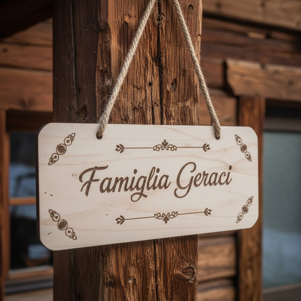 Targa/Fuoriporta in Legno naturale Inciso – Personalizzabile