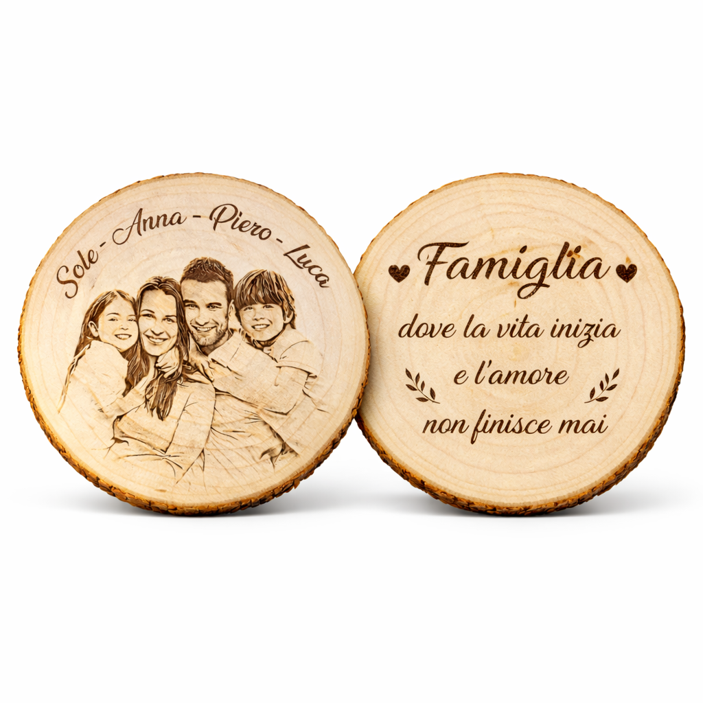 Il Disco dei Ricordi™ – Disco in Legno Personalizzabile con Foto e Testo