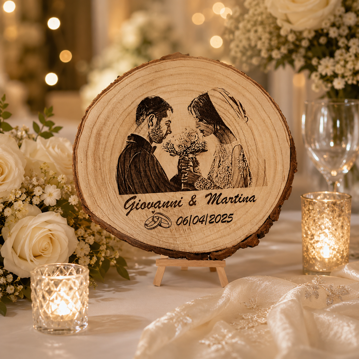 Il Disco dei Ricordi™ – Disco in Legno Personalizzabile con Foto e Testo