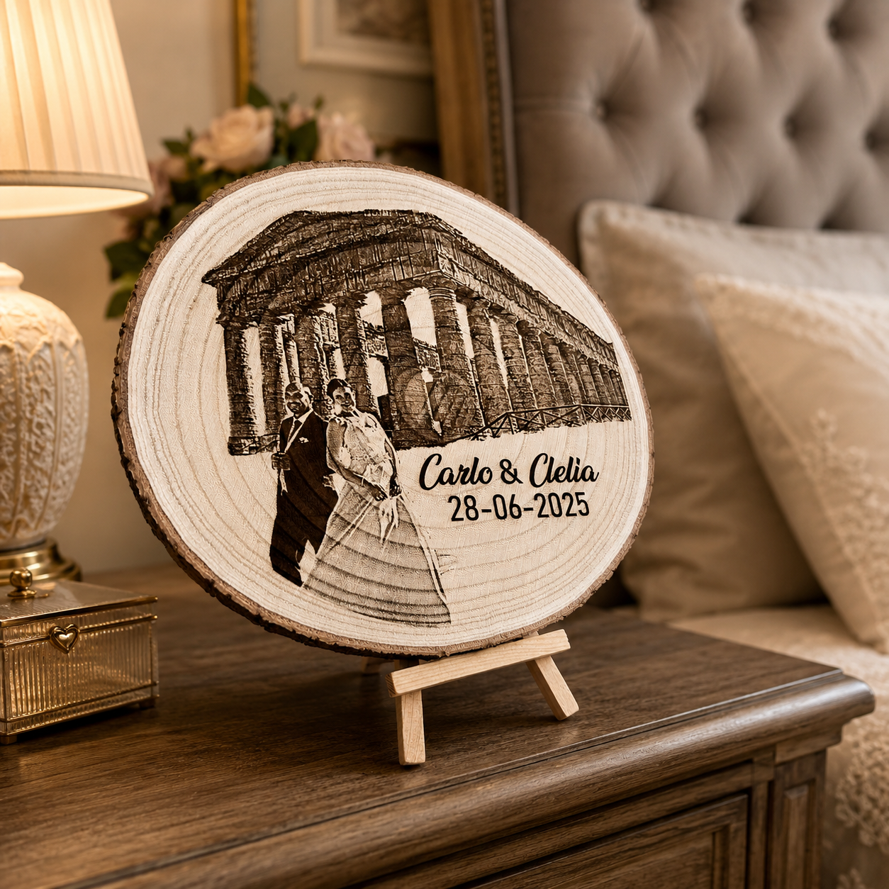 Il Disco dei Ricordi™ – Disco in Legno Personalizzabile con Foto e Testo