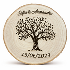 Il Disco dei Ricordi™ – segnaposto/segnatavolo sposi in legno naturale Personalizzato