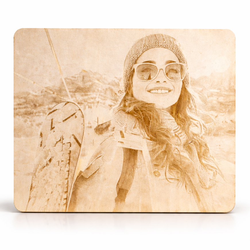 Quadro Artigianale in legno di pioppo con Foto Incisa al Laser