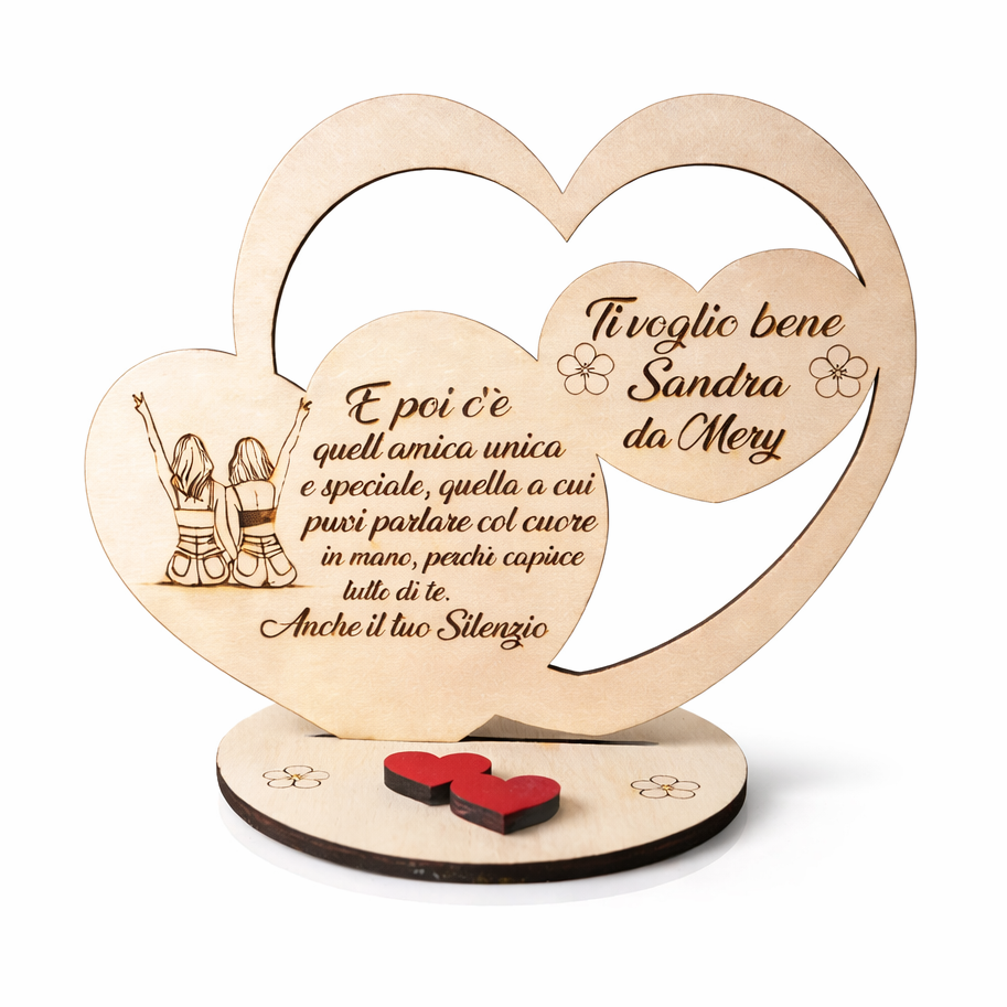 CUORE IN LEGNO ''AMICIZIA SPECIALE''
