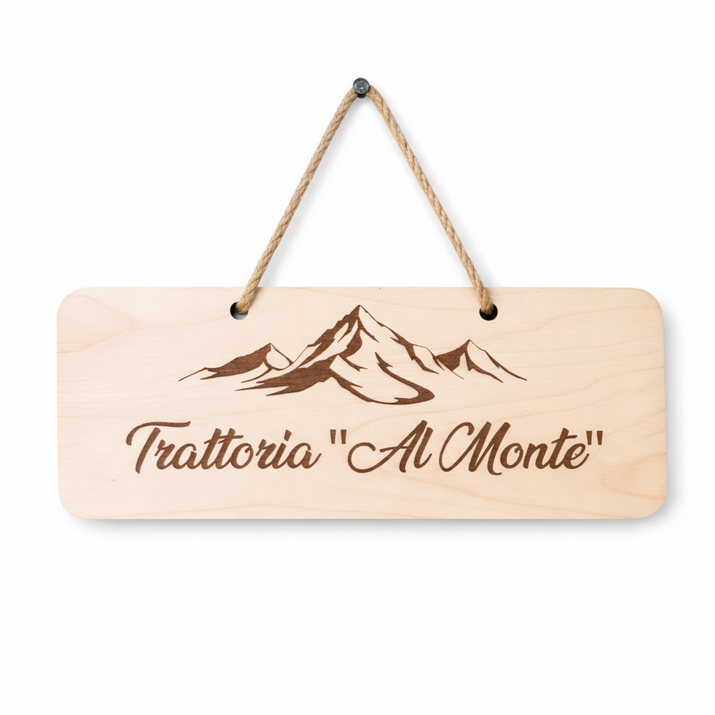 Targa/Fuoriporta in Legno naturale Inciso – Personalizzabile