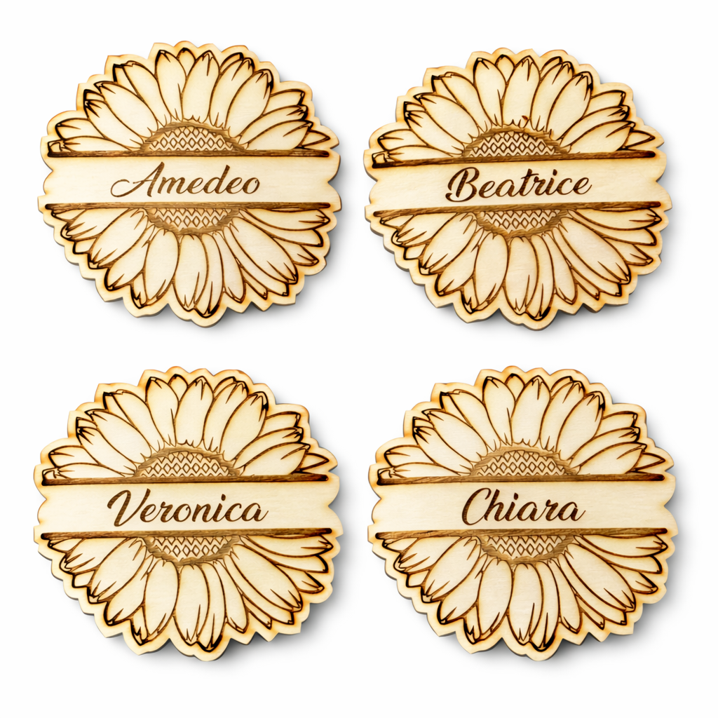 Segnaposto Personalizzati in Legno  ideale per Matrimoni/Battesimi/compleanni/eventi speciali