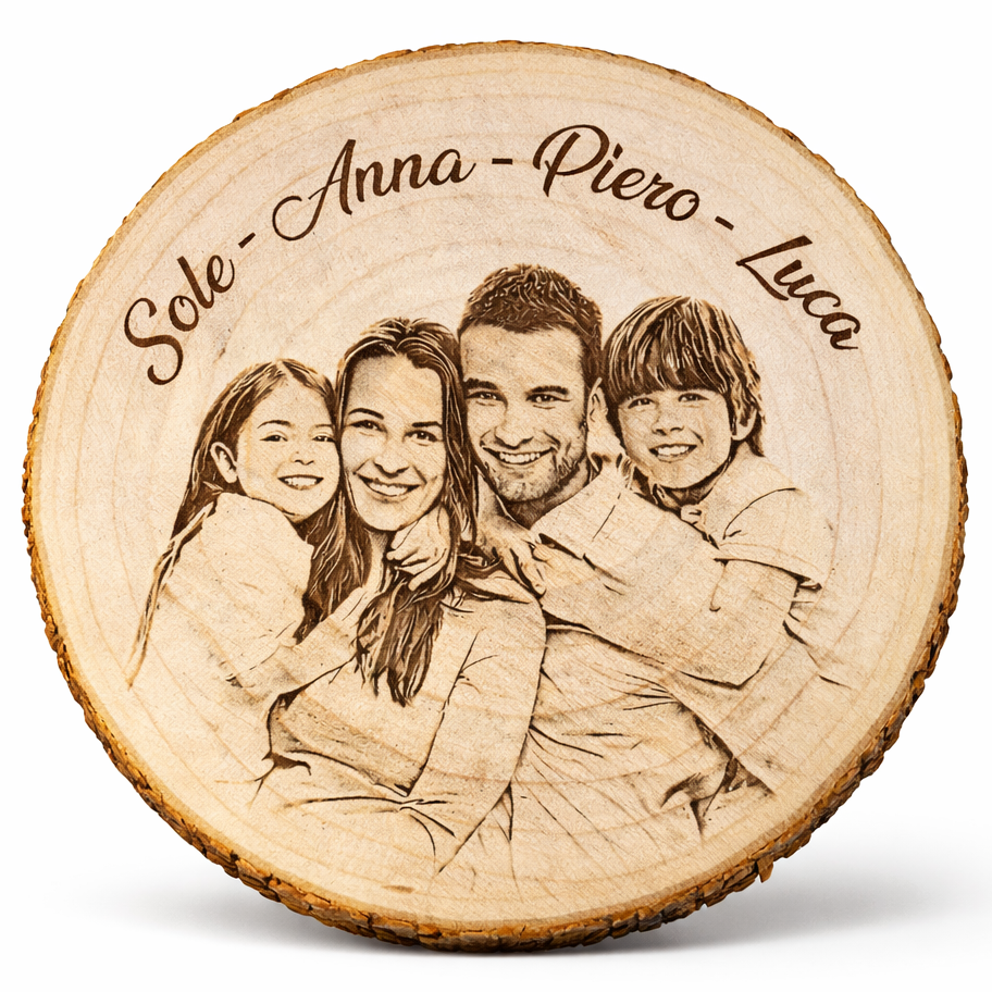Il Disco dei Ricordi™ – Disco in Legno Personalizzabile con Foto e Testo