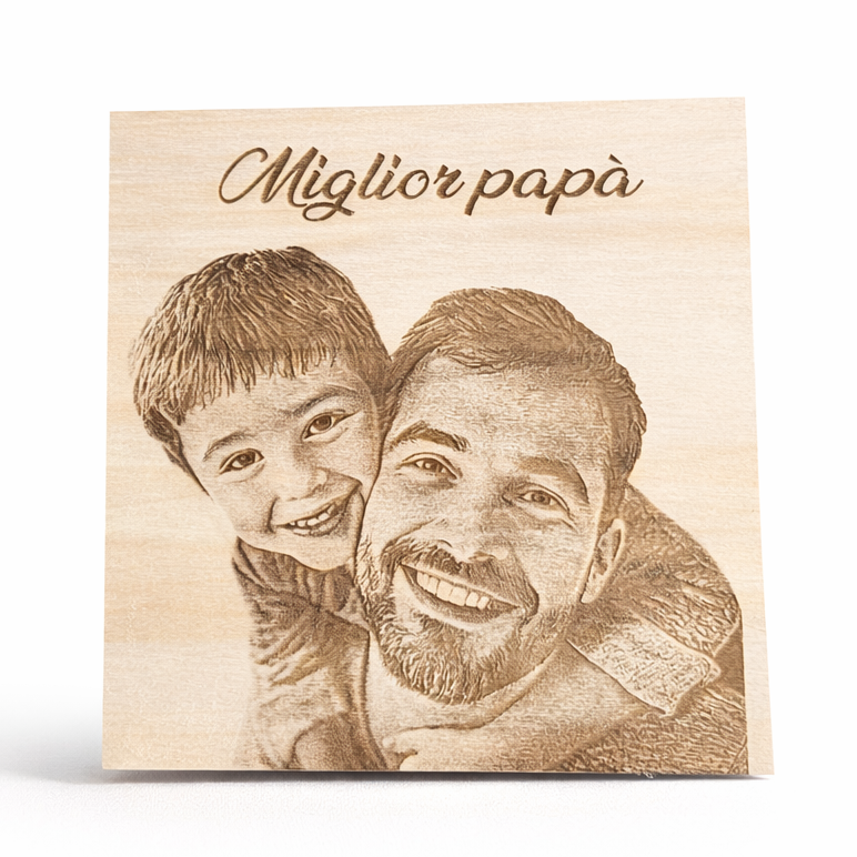 Quadretto in legno artigianale varie misure – Inciso a laser con la tua foto