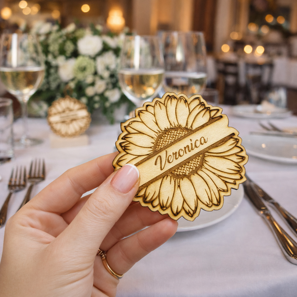 Segnaposto Personalizzati in Legno  ideale per Matrimoni/Battesimi/compleanni/eventi speciali