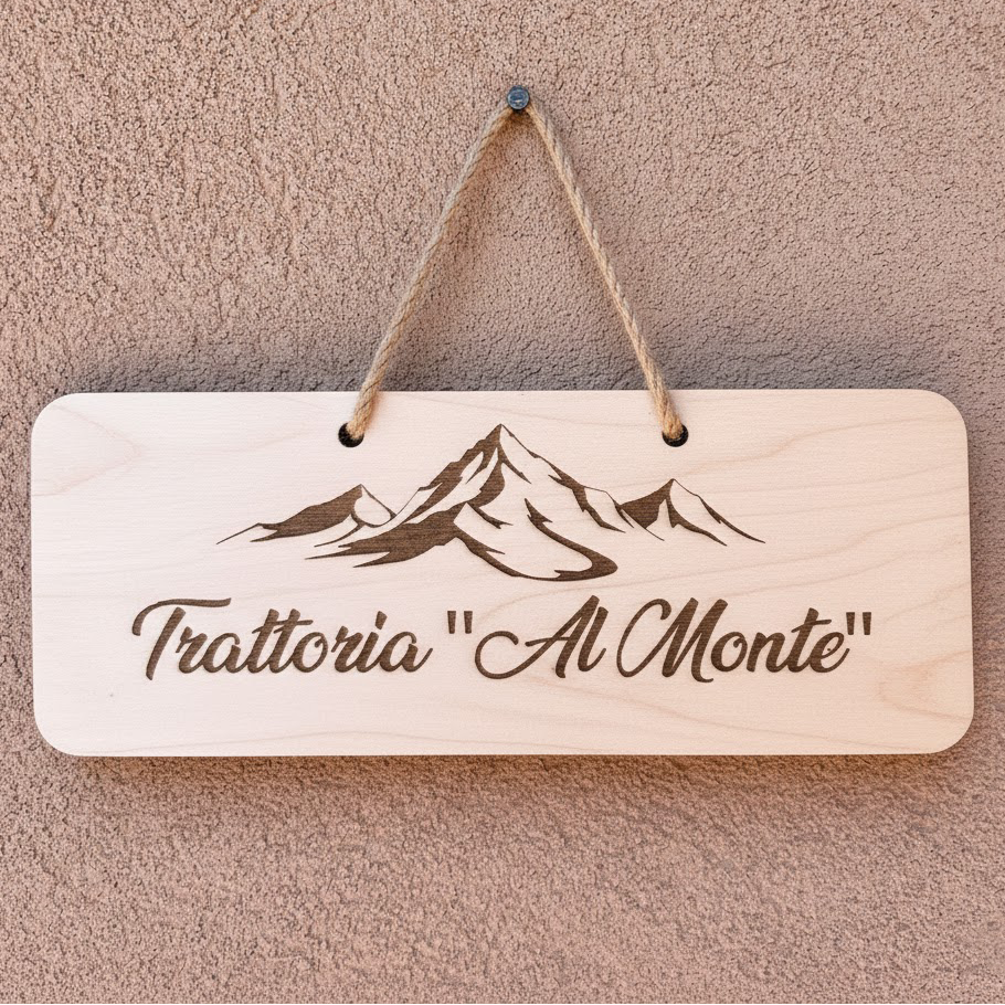 Targa/Fuoriporta in Legno naturale Inciso – Personalizzabile