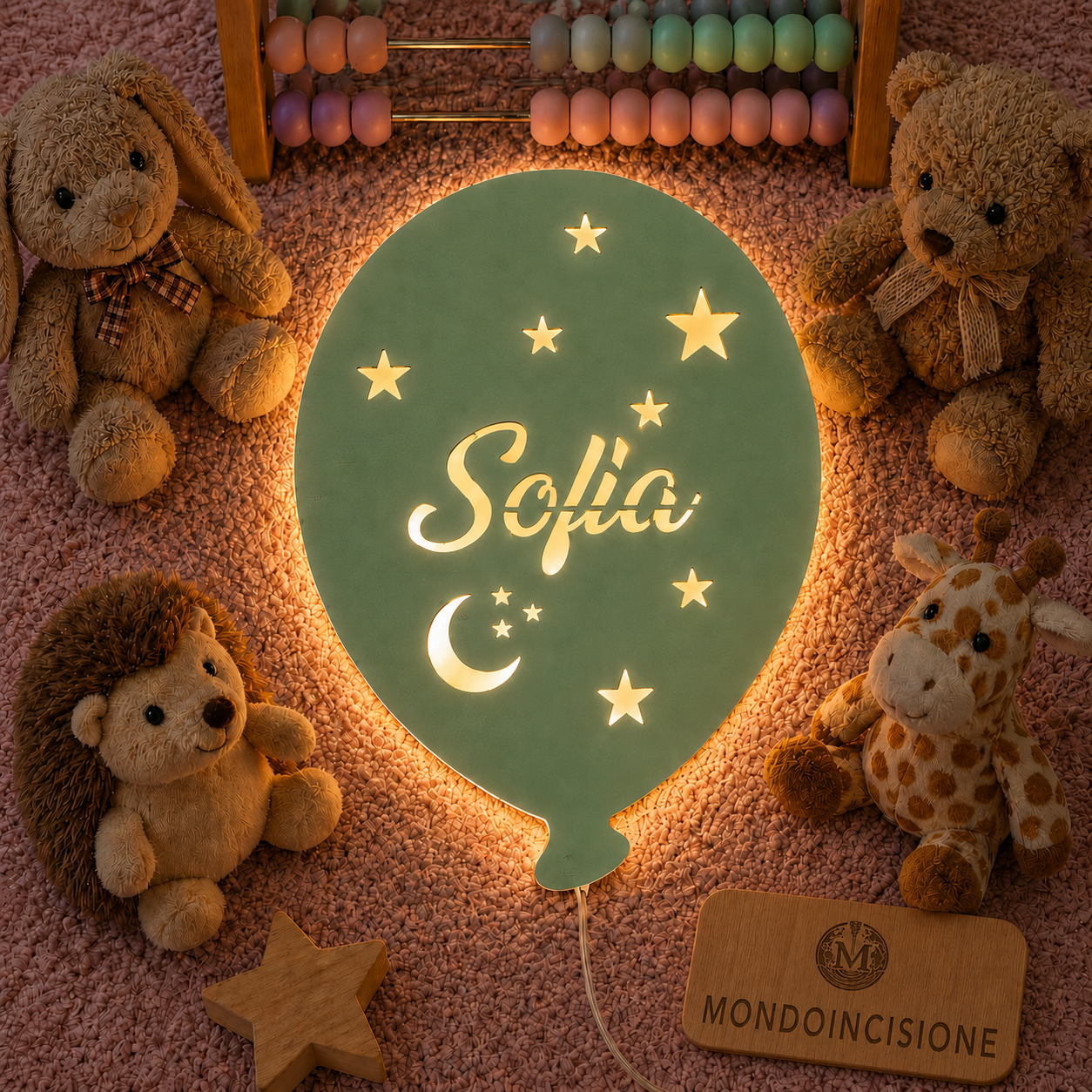 Lampada LED Palloncino da parete con Nome Personalizzato